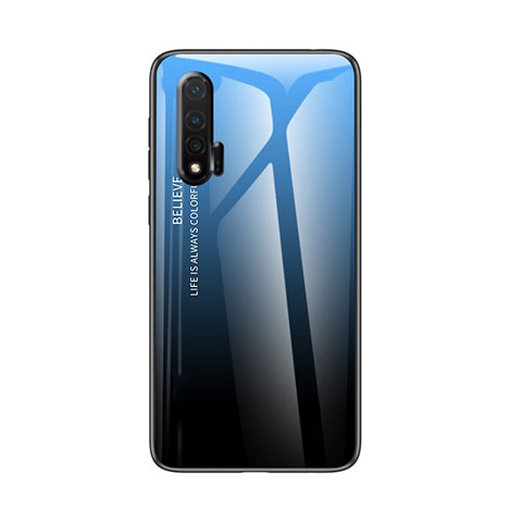 Carcasa Bumper Funda Silicona Espejo Gradiente Arco iris para Huawei Nova 6 Azul