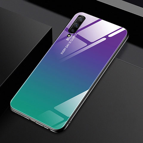 Carcasa Bumper Funda Silicona Espejo Gradiente Arco iris para Huawei P Smart Pro (2019) Verde