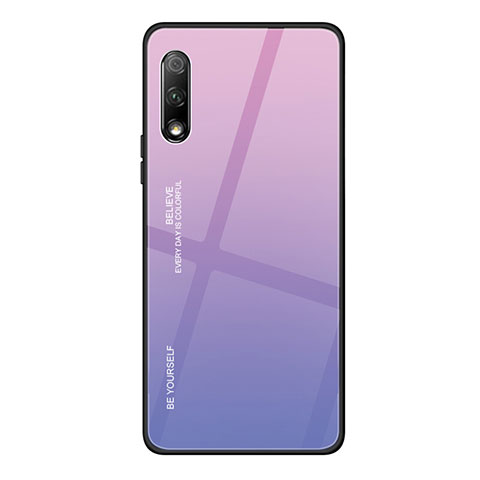 Carcasa Bumper Funda Silicona Espejo Gradiente Arco iris para Huawei P Smart Z (2019) Rosa