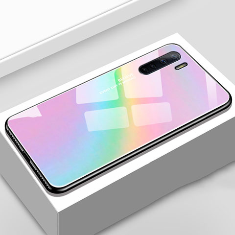 Carcasa Bumper Funda Silicona Espejo Gradiente Arco iris para Oppo A91 Vistoso