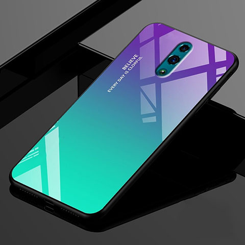 Carcasa Bumper Funda Silicona Espejo Gradiente Arco iris para Oppo K3 Multicolor