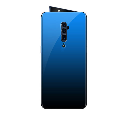 Carcasa Bumper Funda Silicona Espejo Gradiente Arco iris para Oppo Reno 10X Zoom Azul