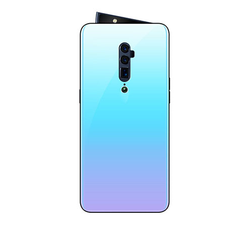 Carcasa Bumper Funda Silicona Espejo Gradiente Arco iris para Oppo Reno 10X Zoom Cian