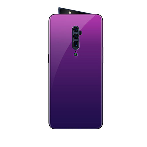 Carcasa Bumper Funda Silicona Espejo Gradiente Arco iris para Oppo Reno 10X Zoom Morado