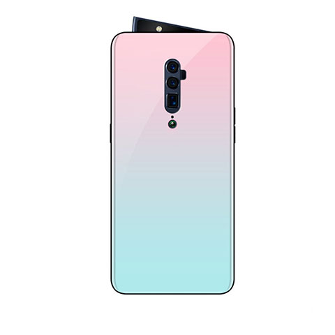 Carcasa Bumper Funda Silicona Espejo Gradiente Arco iris para Oppo Reno 10X Zoom Rosa