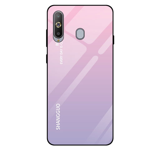 Carcasa Bumper Funda Silicona Espejo Gradiente Arco iris para Samsung Galaxy A8s SM-G8870 Rosa