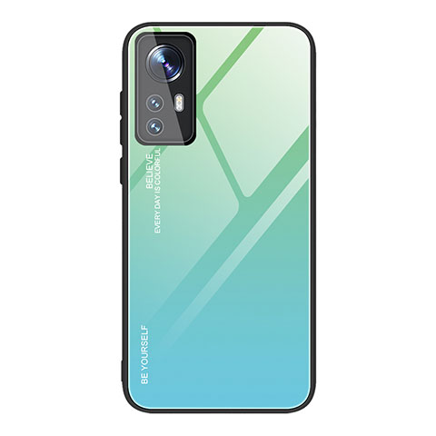 Carcasa Bumper Funda Silicona Espejo Gradiente Arco iris para Xiaomi Mi 12S 5G Verde