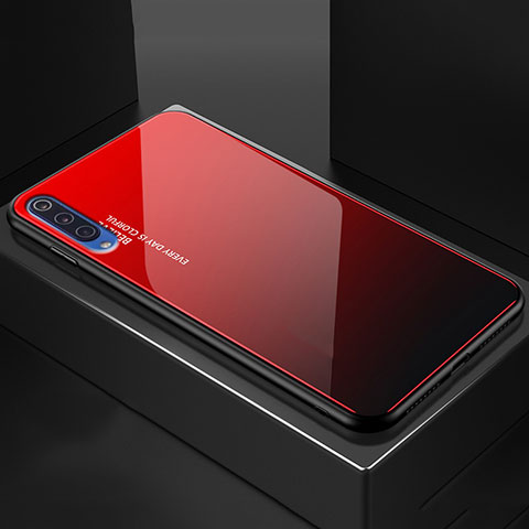 Carcasa Bumper Funda Silicona Espejo Gradiente Arco iris para Xiaomi Mi 9 Lite Rojo