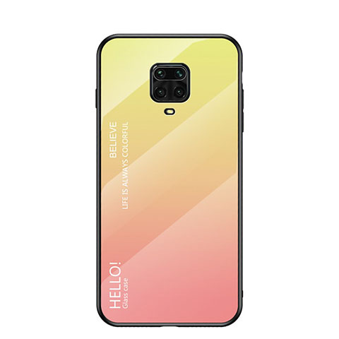 Carcasa Bumper Funda Silicona Espejo Gradiente Arco iris para Xiaomi Poco M2 Pro Amarillo