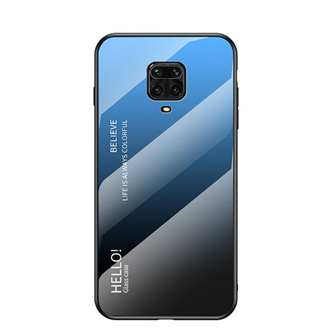 Carcasa Bumper Funda Silicona Espejo Gradiente Arco iris para Xiaomi Poco M2 Pro Azul