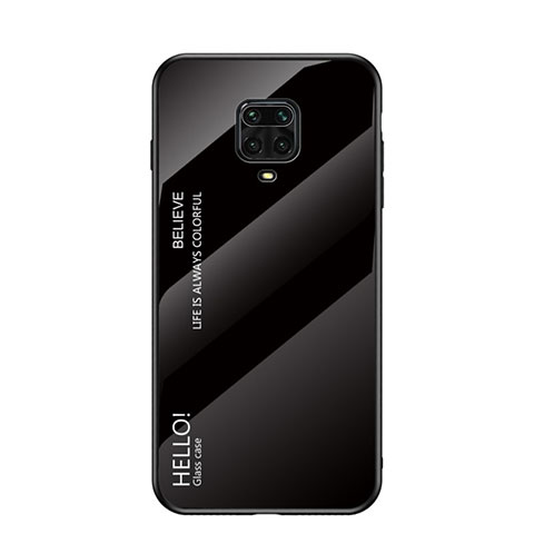 Carcasa Bumper Funda Silicona Espejo Gradiente Arco iris para Xiaomi Poco M2 Pro Negro
