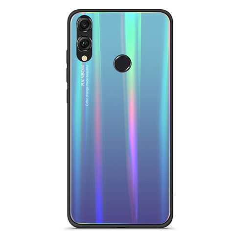 Carcasa Bumper Funda Silicona Espejo Gradiente Arco iris R01 para Huawei Honor View 10 Lite Azul