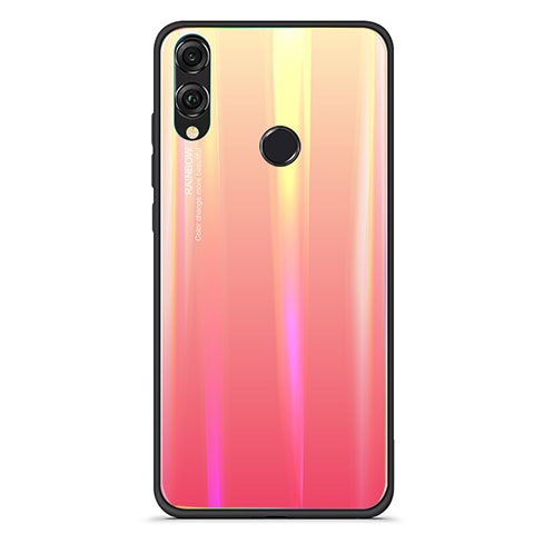 Carcasa Bumper Funda Silicona Espejo Gradiente Arco iris R01 para Huawei Honor View 10 Lite Rojo