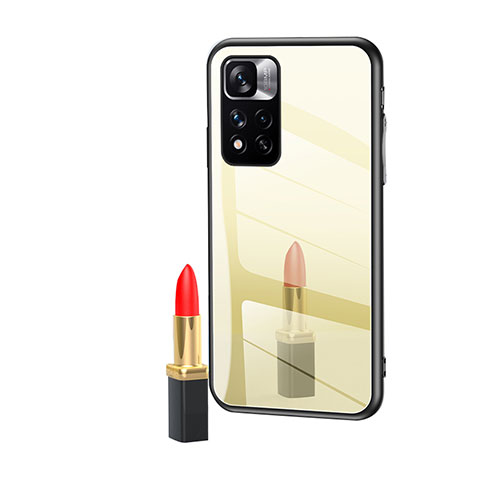 Carcasa Bumper Funda Silicona Espejo LS1 para Xiaomi Poco M4 Pro 5G Oro