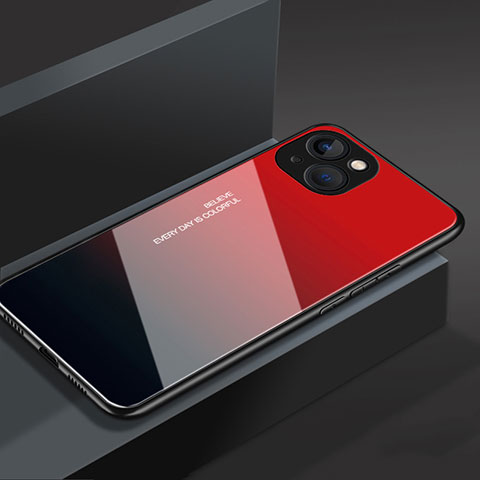 Carcasa Bumper Funda Silicona Espejo M02 para Apple iPhone 14 Rojo