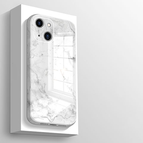 Carcasa Bumper Funda Silicona Espejo M05 para Apple iPhone 14 Plus Blanco