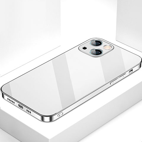 Carcasa Bumper Funda Silicona Espejo M09 para Apple iPhone 14 Plata