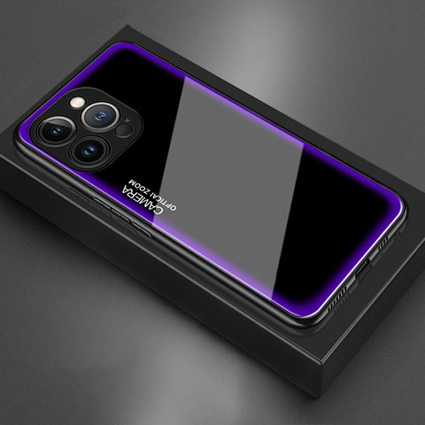 Carcasa Bumper Funda Silicona Espejo para Apple iPhone 14 Pro Max Morado