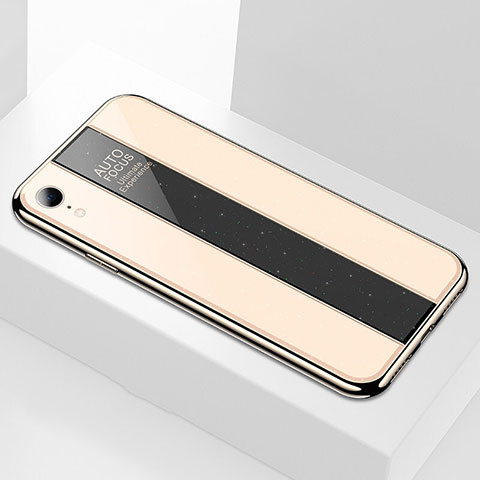 Carcasa Bumper Funda Silicona Espejo para Apple iPhone XR Oro