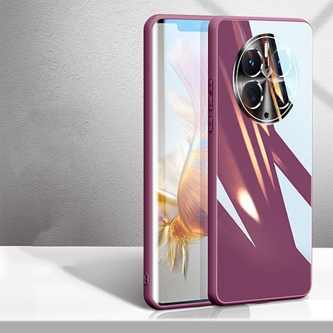 Carcasa Bumper Funda Silicona Espejo para Huawei Mate 50 Pro Morado