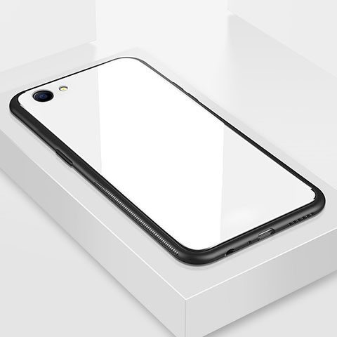 Carcasa Bumper Funda Silicona Espejo para Oppo A3 Blanco