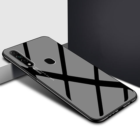 Carcasa Bumper Funda Silicona Espejo para Oppo A31 Negro