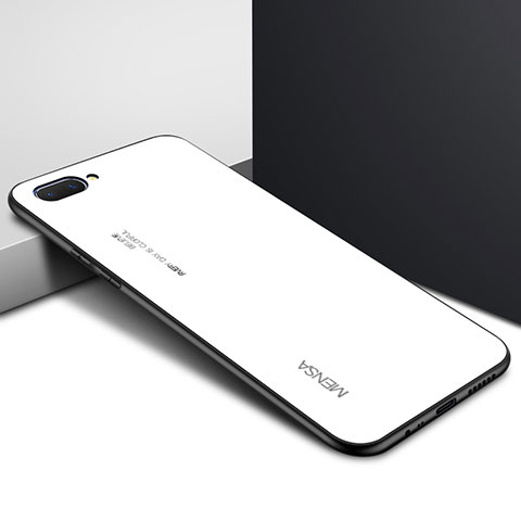 Carcasa Bumper Funda Silicona Espejo para Oppo A5 Blanco