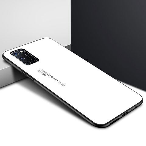 Carcasa Bumper Funda Silicona Espejo para Oppo A52 Blanco