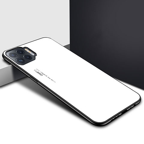 Carcasa Bumper Funda Silicona Espejo para Oppo F17 Pro Blanco