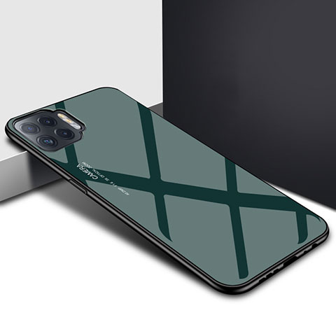 Carcasa Bumper Funda Silicona Espejo para Oppo F17 Pro Verde Noche