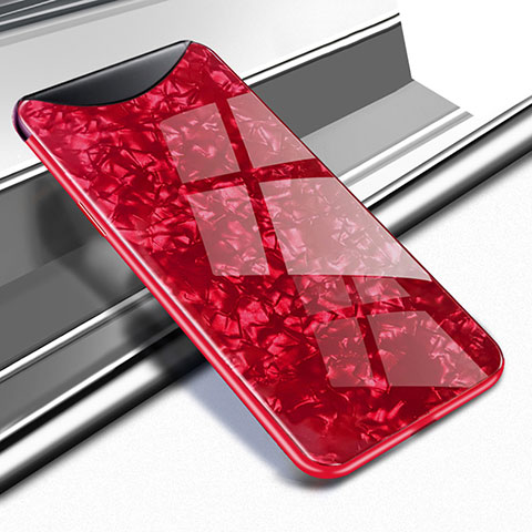 Carcasa Bumper Funda Silicona Espejo para Oppo Find X Rojo