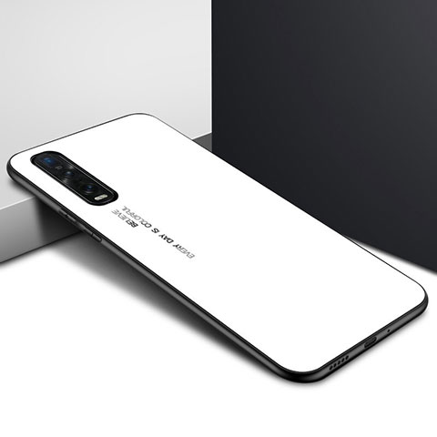 Carcasa Bumper Funda Silicona Espejo para Oppo Find X2 Blanco