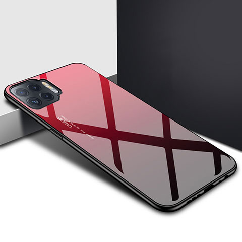 Carcasa Bumper Funda Silicona Espejo para Oppo Reno4 F Rojo