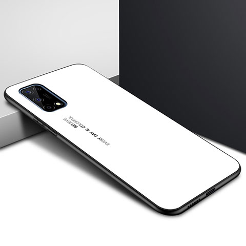 Carcasa Bumper Funda Silicona Espejo para Realme V15 5G Blanco