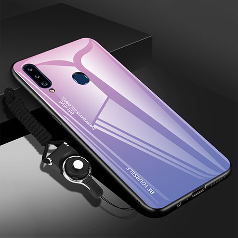 Carcasa Bumper Funda Silicona Espejo para Samsung Galaxy A20s Purpura Claro