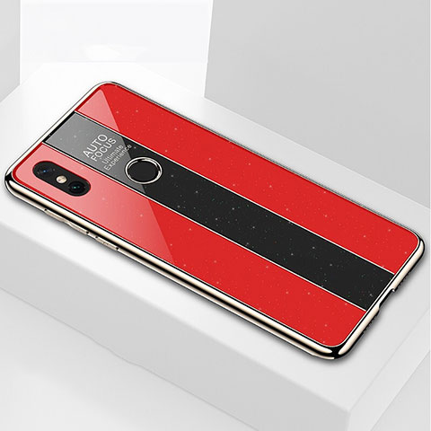 Carcasa Bumper Funda Silicona Espejo para Xiaomi Mi Max 3 Rojo