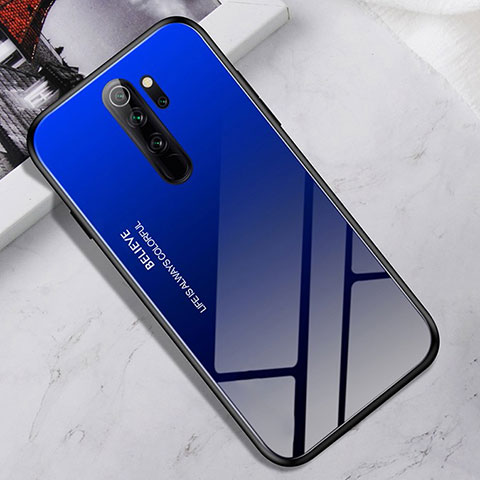 Carcasa Bumper Funda Silicona Espejo para Xiaomi Redmi Note 8 Pro Azul