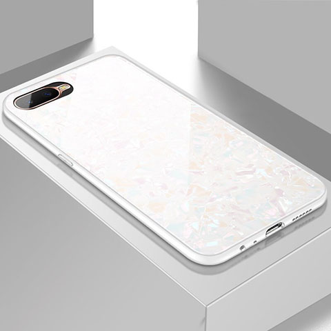 Carcasa Bumper Funda Silicona Espejo T01 para Oppo K1 Blanco