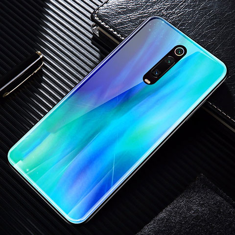 Carcasa Bumper Funda Silicona Espejo T02 para Xiaomi Mi 9T Azul Cielo