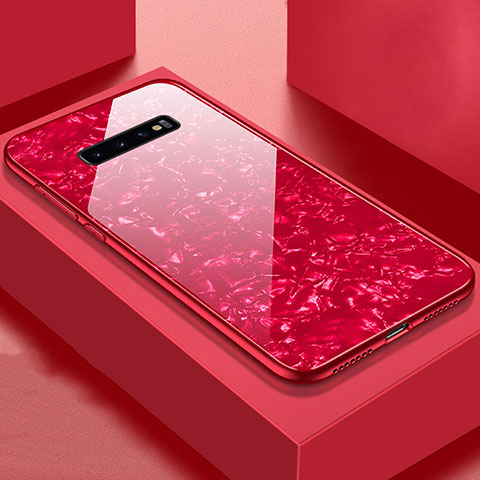 Carcasa Bumper Funda Silicona Espejo U01 para Samsung Galaxy S10 Plus Rojo