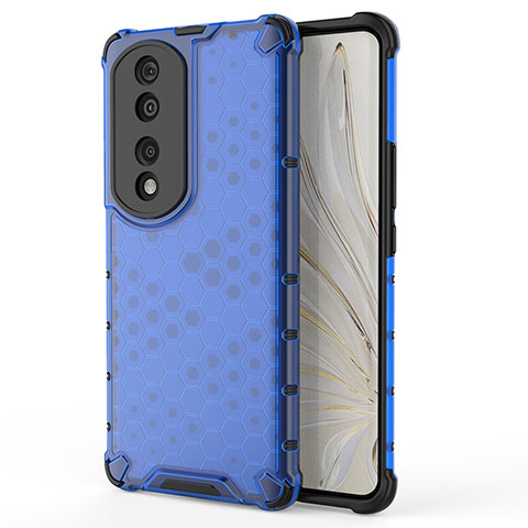 Carcasa Bumper Funda Silicona Transparente 360 Grados AM1 para Huawei Honor 70 Pro+ Plus 5G Azul