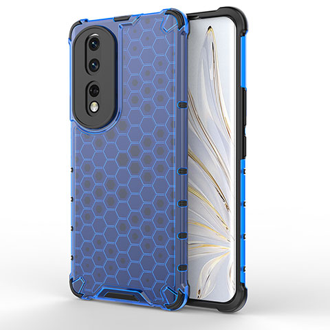 Carcasa Bumper Funda Silicona Transparente 360 Grados AM1 para Huawei Honor 80 Pro 5G Azul