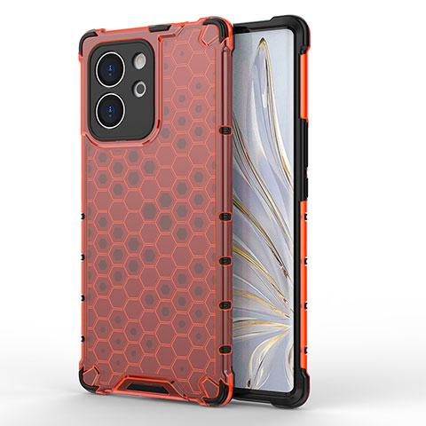 Carcasa Bumper Funda Silicona Transparente 360 Grados AM1 para Huawei Honor 80 SE 5G Rojo