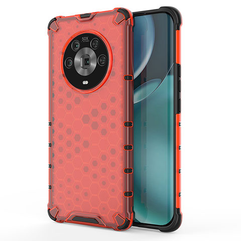 Carcasa Bumper Funda Silicona Transparente 360 Grados AM1 para Huawei Honor Magic4 5G Rojo