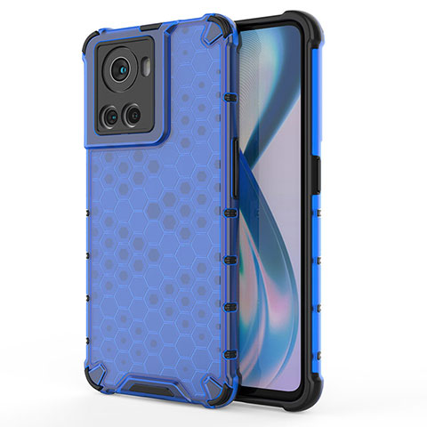 Carcasa Bumper Funda Silicona Transparente 360 Grados AM1 para OnePlus 10R 5G Azul