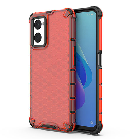 Carcasa Bumper Funda Silicona Transparente 360 Grados AM1 para Oppo A36 Rojo