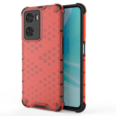 Carcasa Bumper Funda Silicona Transparente 360 Grados AM1 para Oppo A57e Rojo