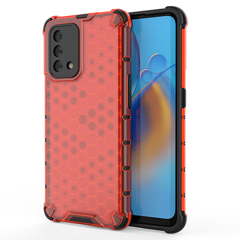 Carcasa Bumper Funda Silicona Transparente 360 Grados AM1 para Oppo A74 4G Rojo