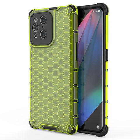 Carcasa Bumper Funda Silicona Transparente 360 Grados AM1 para Oppo Find X3 5G Verde