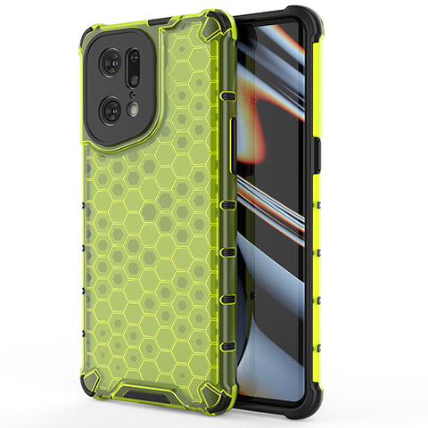 Carcasa Bumper Funda Silicona Transparente 360 Grados AM1 para Oppo Find X5 Pro 5G Verde